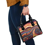 Uluru Ayers Rock Sunset Shoulder Handbag Aboriginal Dot Painting