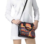 Uluru Ayers Rock Sunset Shoulder Handbag Aboriginal Dot Painting