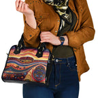 Uluru Ayers Rock Sunset Shoulder Handbag Aboriginal Dot Painting