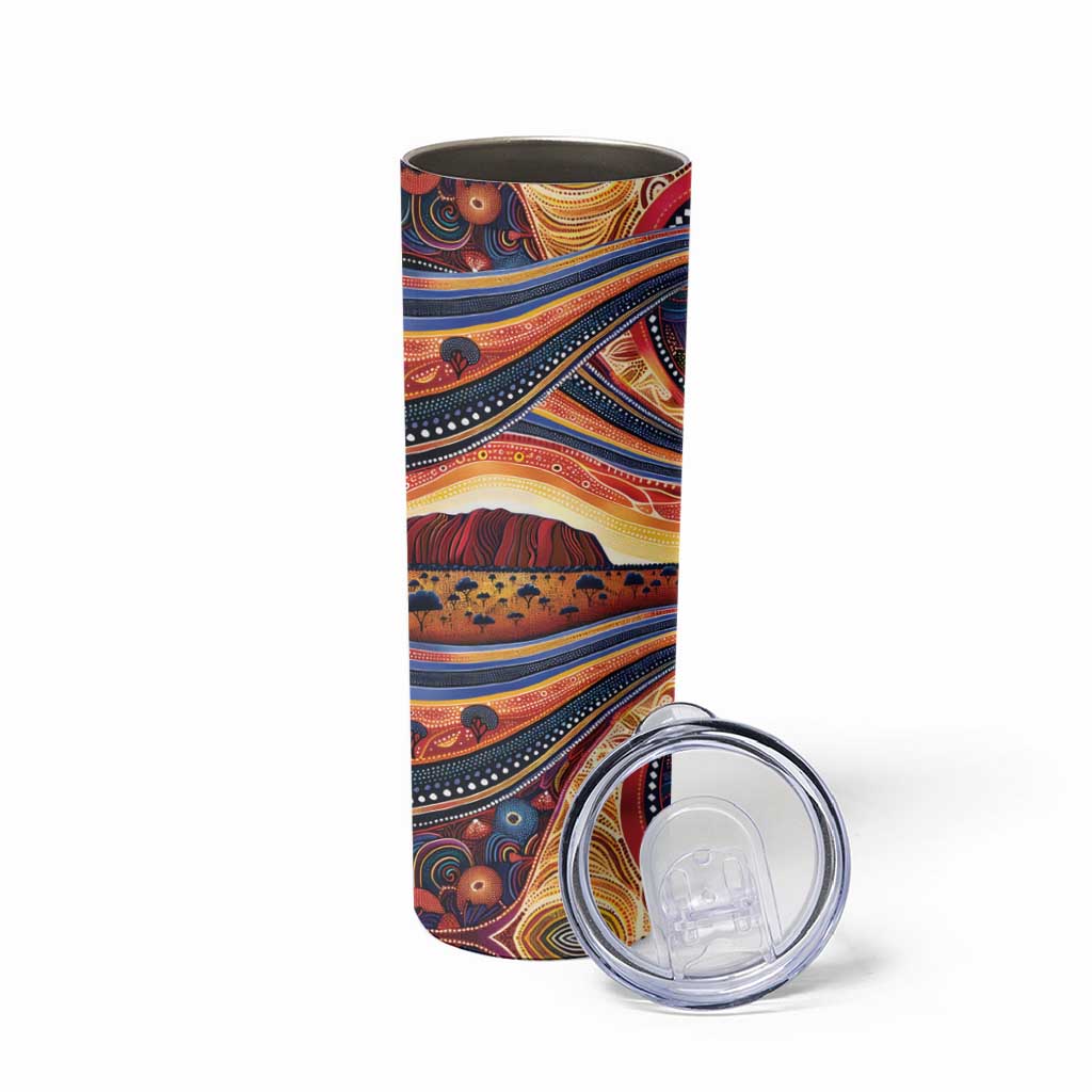 Uluru Ayers Rock Sunset Skinny Tumbler Aboriginal Dot Painting