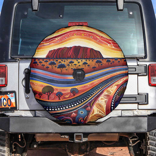 Uluru Ayers Rock Sunset Spare Tire Cover Aboriginal Dot Painting