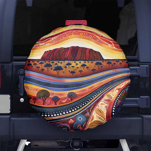 Uluru Ayers Rock Sunset Spare Tire Cover Aboriginal Dot Painting