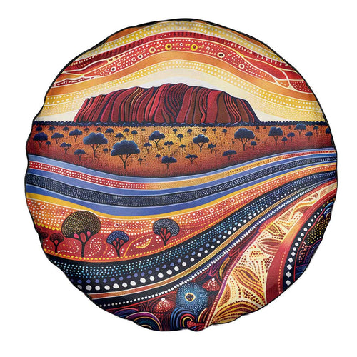 Uluru Ayers Rock Sunset Spare Tire Cover Aboriginal Dot Painting
