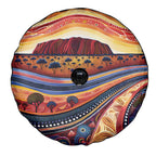 Uluru Ayers Rock Sunset Spare Tire Cover Aboriginal Dot Painting