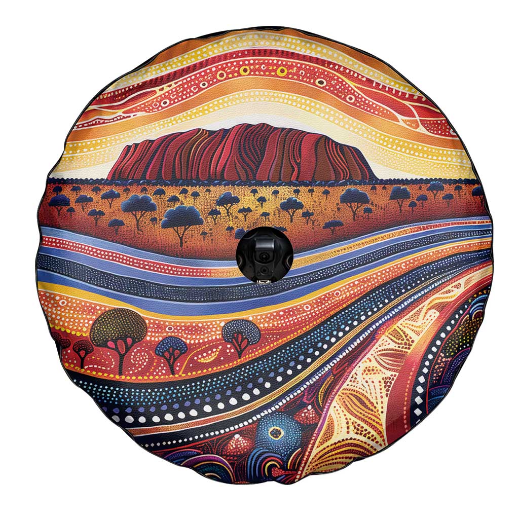 Uluru Ayers Rock Sunset Spare Tire Cover Aboriginal Dot Painting