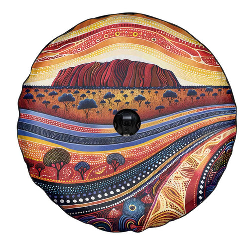 Uluru Ayers Rock Sunset Spare Tire Cover Aboriginal Dot Painting