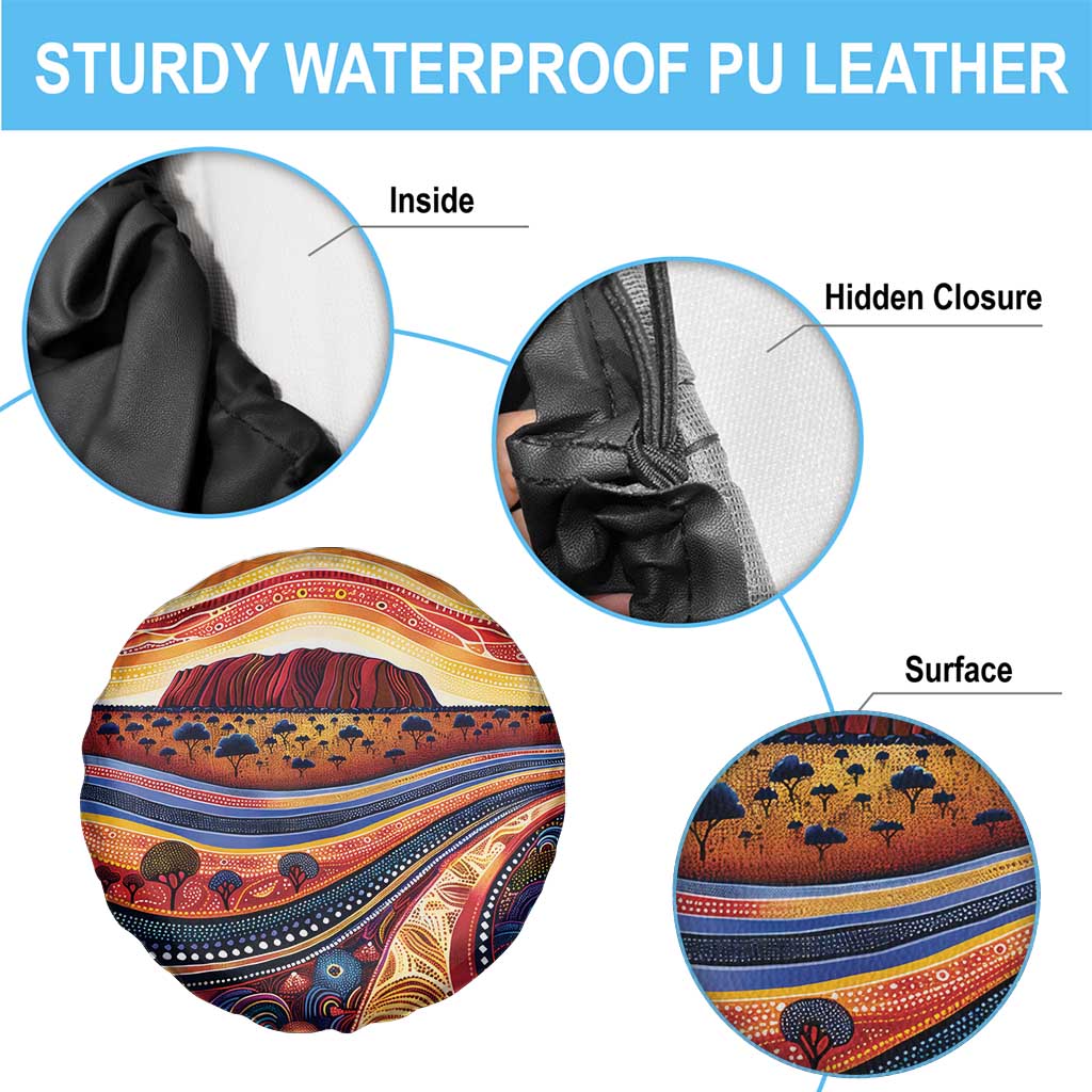 Uluru Ayers Rock Sunset Spare Tire Cover Aboriginal Dot Painting