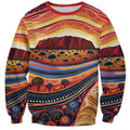 Uluru Ayers Rock Sunset Sweatshirt Aboriginal Dot Painting