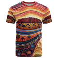 Uluru Ayers Rock Sunset T Shirt Aboriginal Dot Painting
