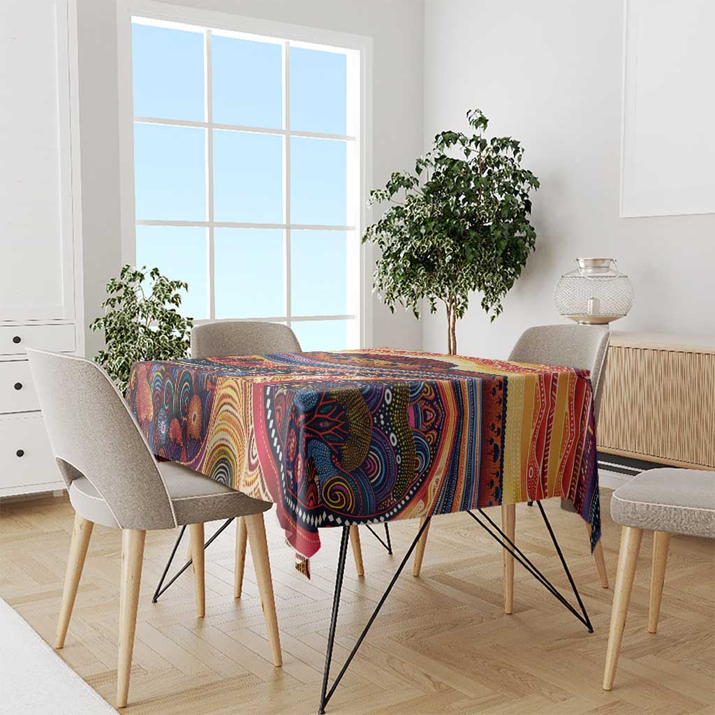 Uluru Ayers Rock Sunset Tablecloth Aboriginal Dot Painting