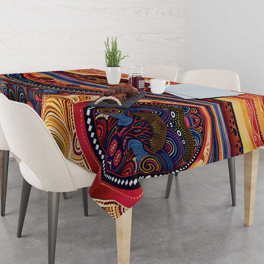 Uluru Ayers Rock Sunset Tablecloth Aboriginal Dot Painting