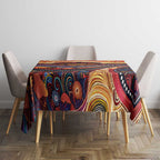 Uluru Ayers Rock Sunset Tablecloth Aboriginal Dot Painting