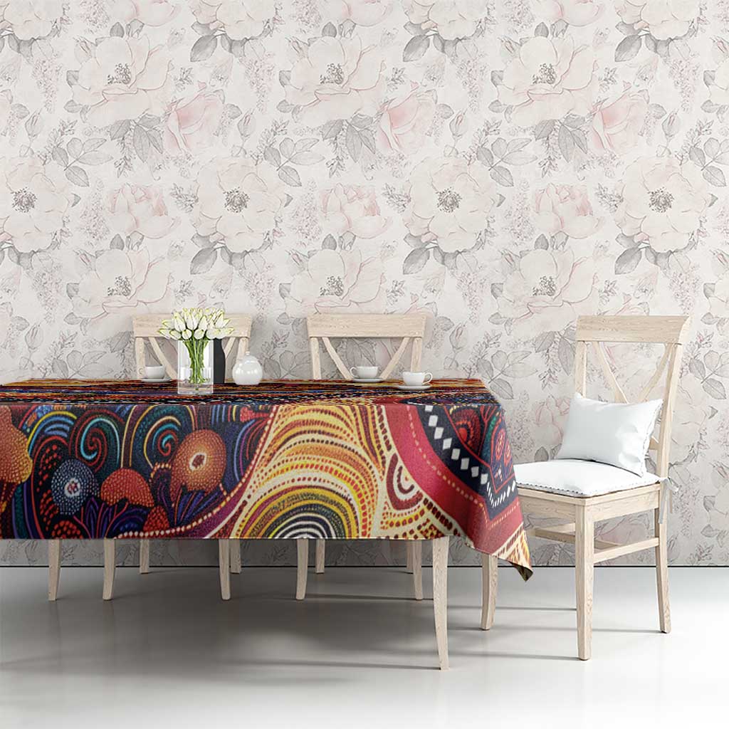 Uluru Ayers Rock Sunset Tablecloth Aboriginal Dot Painting