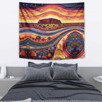 Uluru Ayers Rock Sunset Tapestry Aboriginal Dot Painting