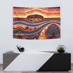 Uluru Ayers Rock Sunset Tapestry Aboriginal Dot Painting