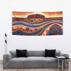 Uluru Ayers Rock Sunset Tapestry Aboriginal Dot Painting