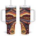 Uluru Ayers Rock Sunset Tumbler With Handle Aboriginal Dot Painting