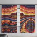 Uluru Ayers Rock Sunset Window Curtain Aboriginal Dot Painting
