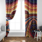 Uluru Ayers Rock Sunset Window Curtain Aboriginal Dot Painting