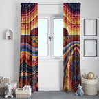 Uluru Ayers Rock Sunset Window Curtain Aboriginal Dot Painting