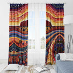 Uluru Ayers Rock Sunset Window Curtain Aboriginal Dot Painting
