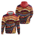 Uluru Ayers Rock Sunset Zip Hoodie Aboriginal Dot Painting