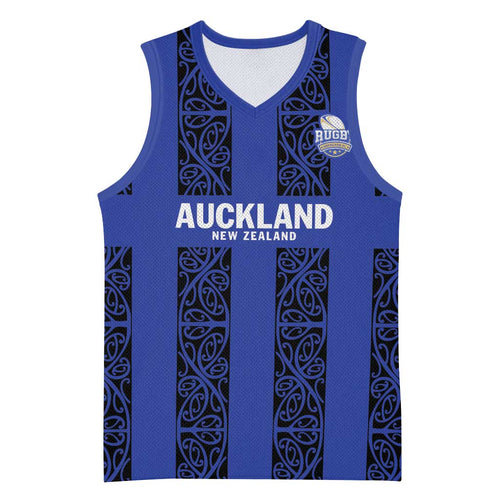 Custom Oceania Football NZ Auckland Basketball Jersey Maori Tribal Pattern