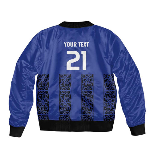 Custom Oceania Football NZ Auckland Bomber Jacket Maori Tribal Pattern