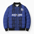 Custom Oceania Football NZ Auckland Bomber Puffer Jacket Maori Tribal Pattern