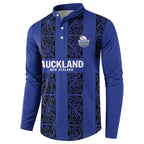 Custom Oceania Football NZ Auckland Button Sweatshirt Maori Tribal Pattern