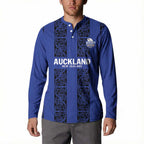 Custom Oceania Football NZ Auckland Button Sweatshirt Maori Tribal Pattern
