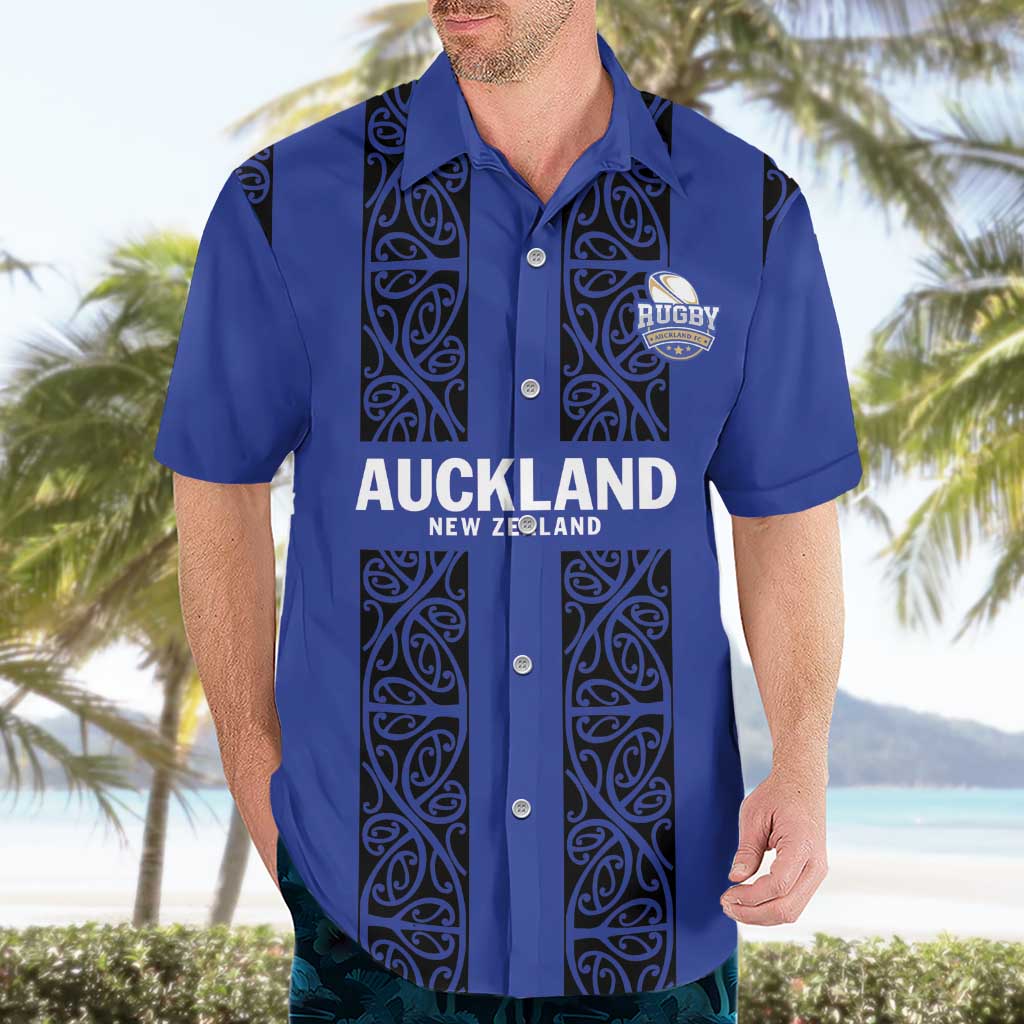 Custom Oceania Football NZ Auckland Hawaiian Shirt Maori Tribal Pattern