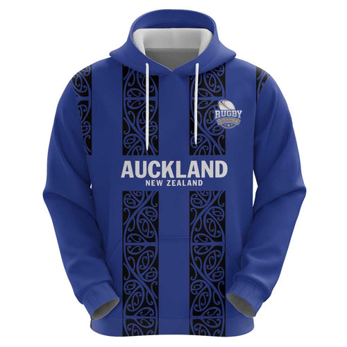 Custom Oceania Football NZ Auckland Hoodie Maori Tribal Pattern