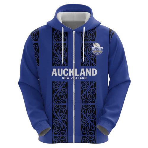 Custom Oceania Football NZ Auckland Hoodie Maori Tribal Pattern