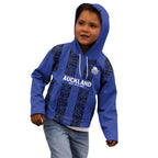 Custom Oceania Football NZ Auckland Kid Hoodie Maori Tribal Pattern