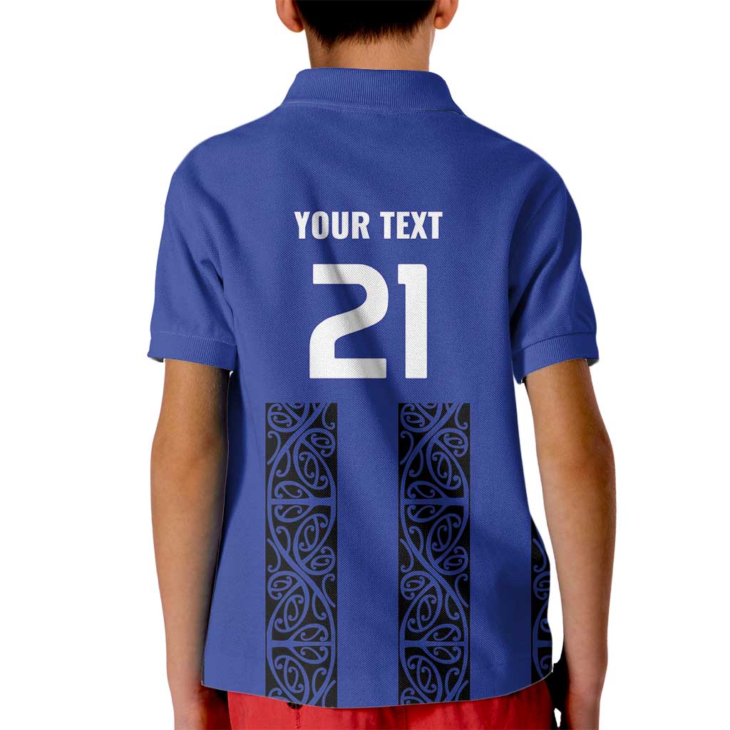 Custom Oceania Football NZ Auckland Kid Polo Shirt Maori Tribal Pattern