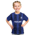 Custom Oceania Football NZ Auckland Kid T Shirt Maori Tribal Pattern