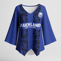 Custom Oceania Football NZ Auckland Kimono Sleeve Blouse Maori Tribal Pattern