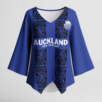 Custom Oceania Football NZ Auckland Kimono Sleeve Blouse Maori Tribal Pattern