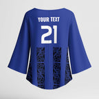 Custom Oceania Football NZ Auckland Kimono Sleeve Blouse Maori Tribal Pattern