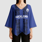 Custom Oceania Football NZ Auckland Kimono Sleeve Blouse Maori Tribal Pattern