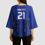 Custom Oceania Football NZ Auckland Kimono Sleeve Blouse Maori Tribal Pattern
