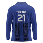 Custom Oceania Football NZ Auckland Long Sleeve Polo Shirt Maori Tribal Pattern