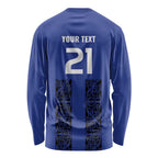 Custom Oceania Football NZ Auckland Long Sleeve Shirt Maori Tribal Pattern