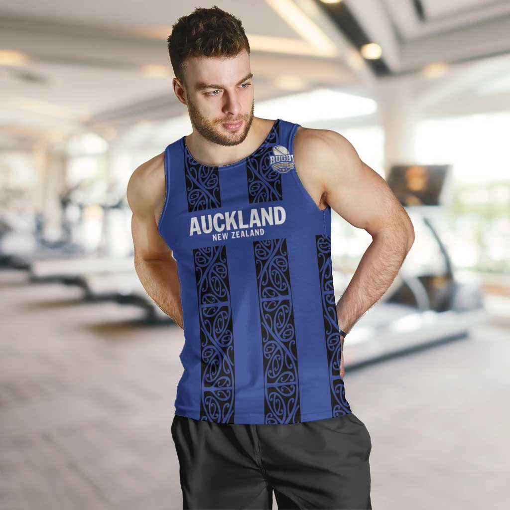 Custom Oceania Football NZ Auckland Men Tank Top Maori Tribal Pattern