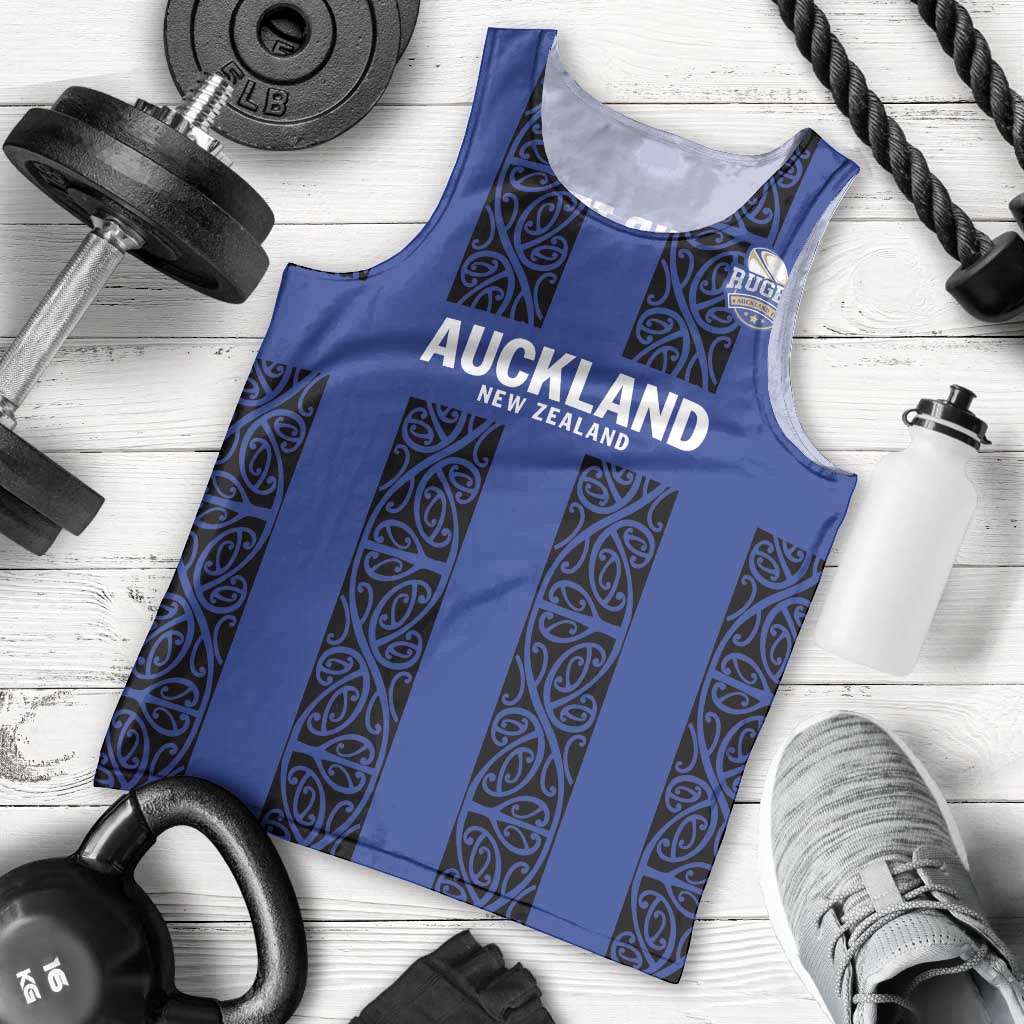 Custom Oceania Football NZ Auckland Men Tank Top Maori Tribal Pattern