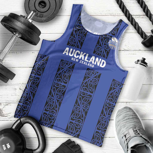 Custom Oceania Football NZ Auckland Men Tank Top Maori Tribal Pattern