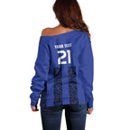 Custom Oceania Football NZ Auckland Off Shoulder Sweater Maori Tribal Pattern