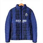 Custom Oceania Football NZ Auckland Padded Jacket Maori Tribal Pattern