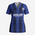 Custom Oceania Football NZ Auckland Scrub Top Maori Tribal Pattern